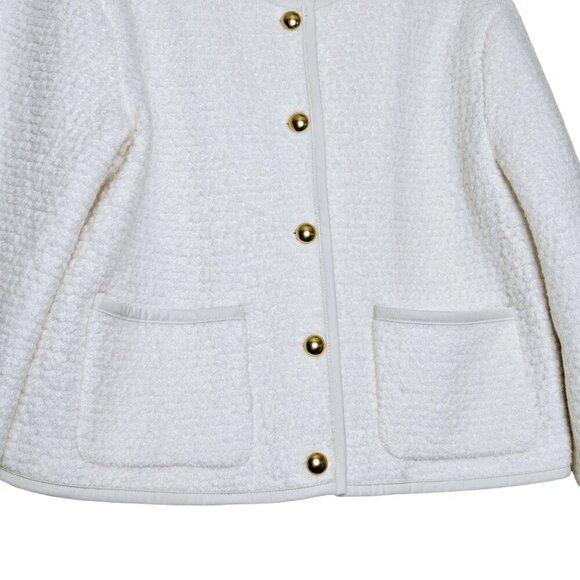 Reformation Dale Cream Fleece Cropped Jacket‎ Wool Blend Neutral Size M - Picture 7 of 14